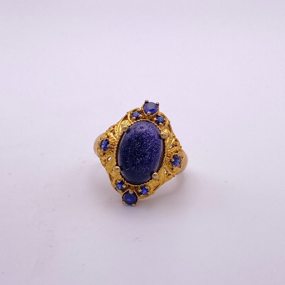 Blue Goldstone Ring, GbD, Size 8